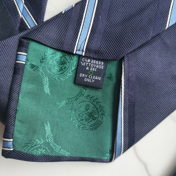 Vintage  Y2K Tommy Hilfiger Navy Blue men tie - Picture 4 of 5